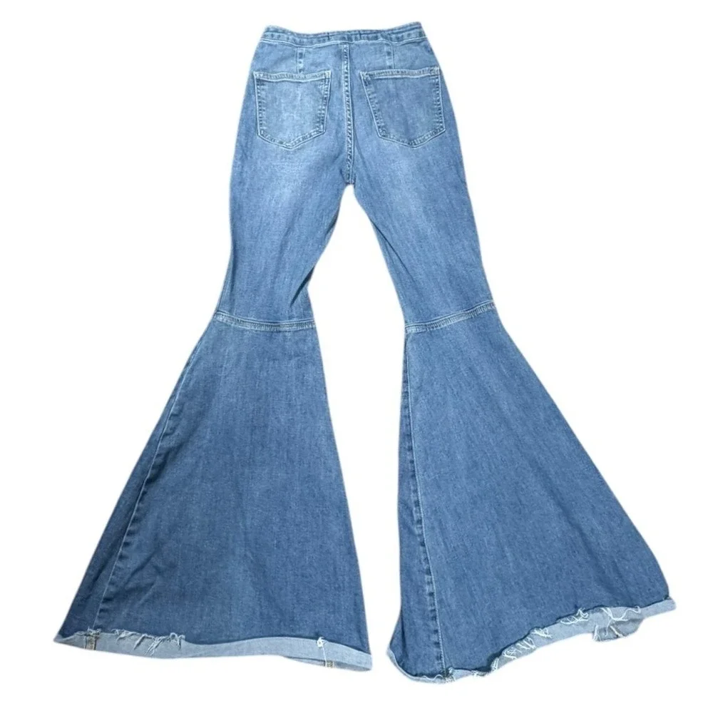 Free People Just Float On Flare‎ Jeans Light Wash High Rise Bell Bottom 28